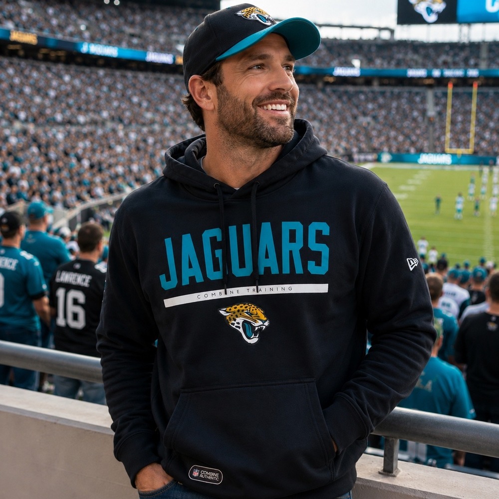 New Era Jacksonville Jaguars NFL Combine Authentic Hoodie Black Men's Large